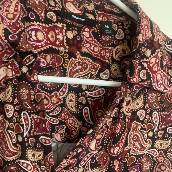 Rare Betabrand Dog Pattern Sleeveless Blouse Shirt SZ Medium Excellent Cond - Picture 7 of 8